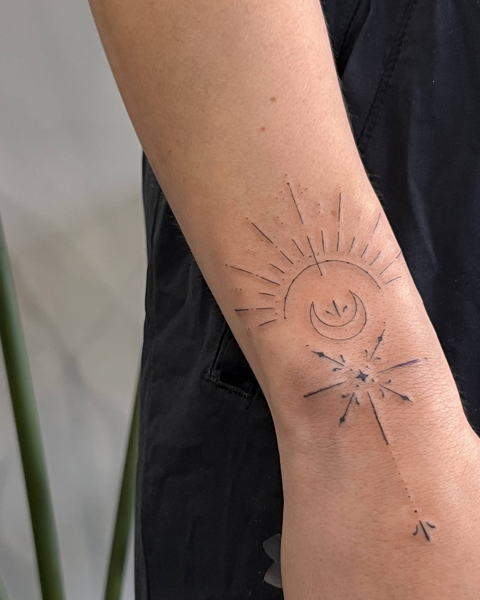 Fine Line tattoo Mirabel, Delicate ornament design / adornment tattoo / ornamental tattoo