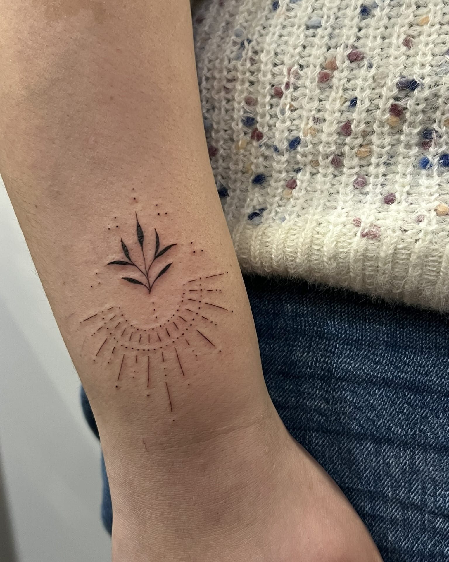 Fine Line tattoo Mirabel, Delicate ornament design / adornment tattoo / ornamental tattoo