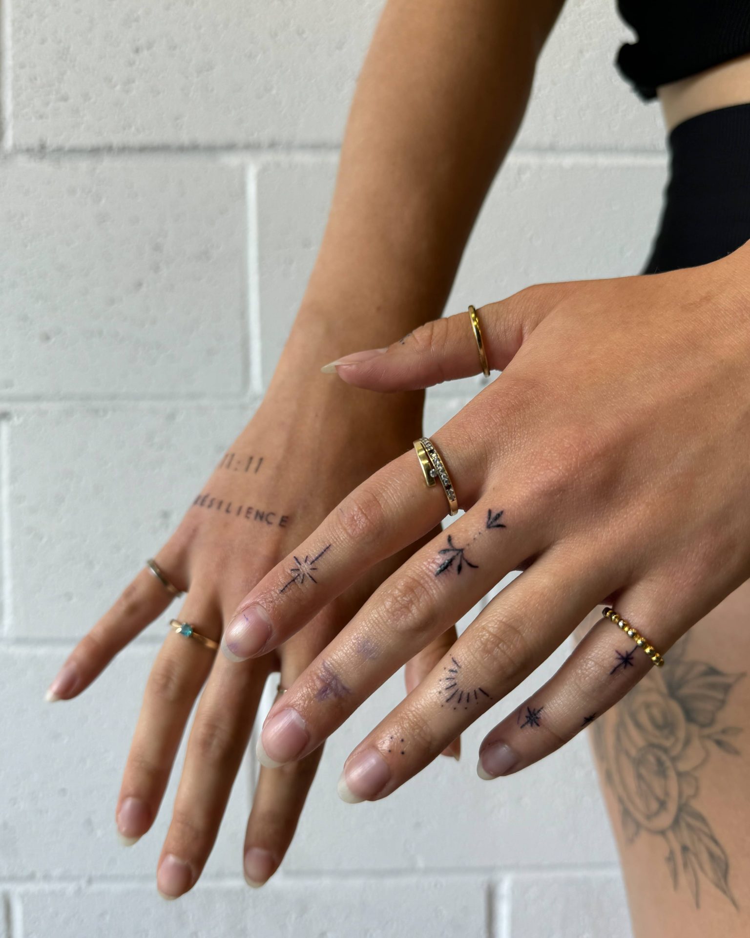 Fine Line tattoo Mirabel, Delicate ornament design / adornment tattoo / ornamental tattoo