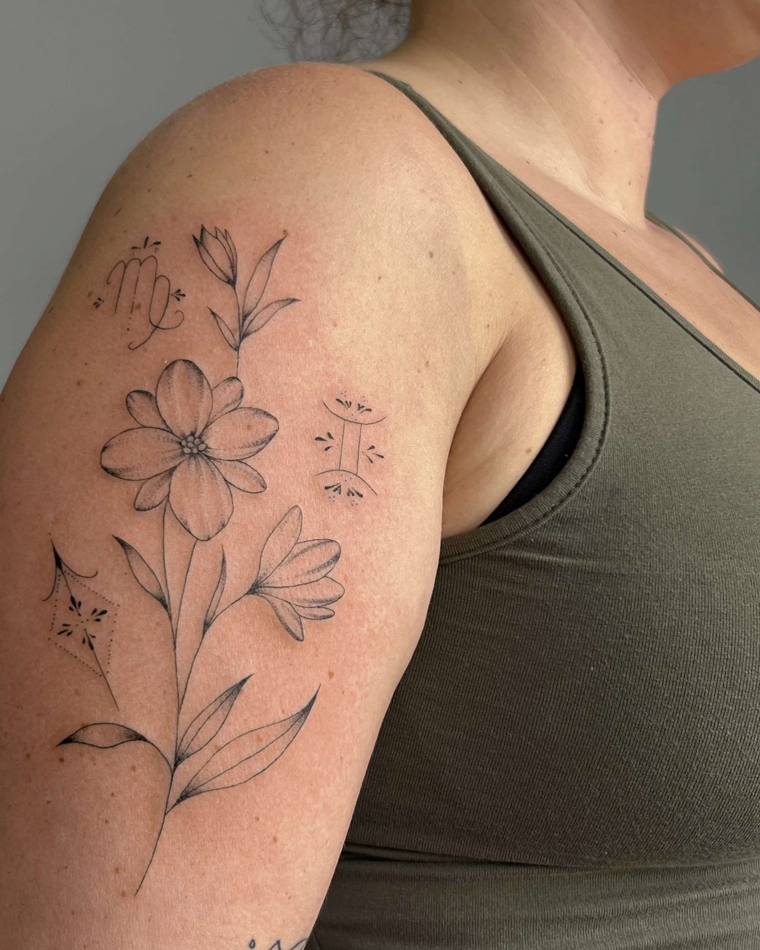 flowers tattoo de marigolds, flower bouquet