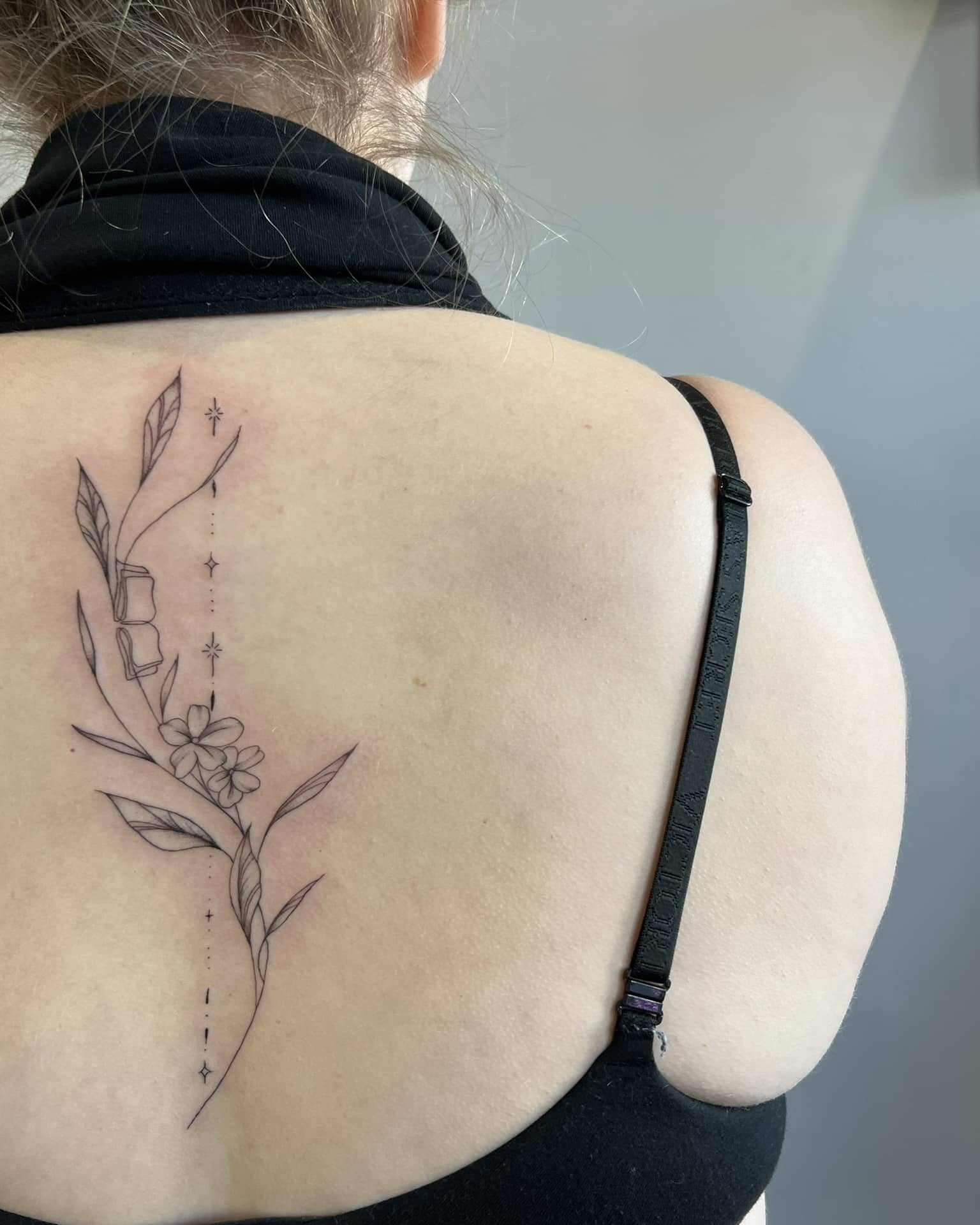 Fine Line tattoo Mirabel, Delicate ornament design / adornment tattoo / ornamental tattoo