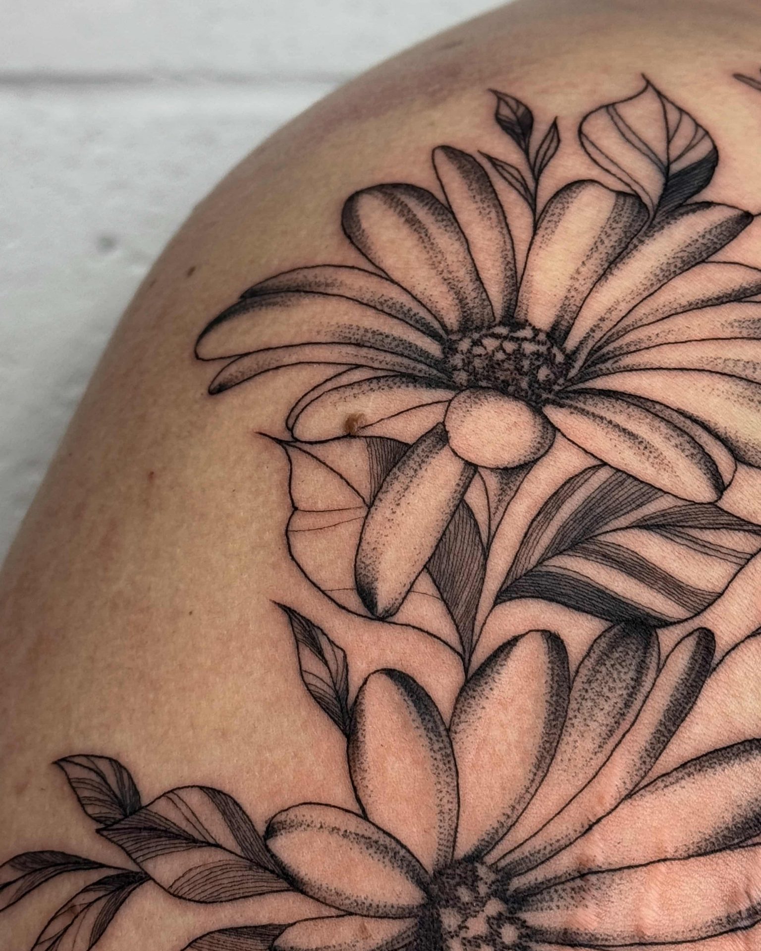 tatouage floral -sunflower - tournesol